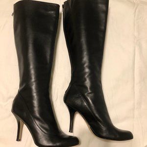 Black Stiletto Leather Boot